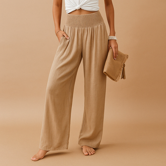 Dolcienne – High Waist Linen Pants Women