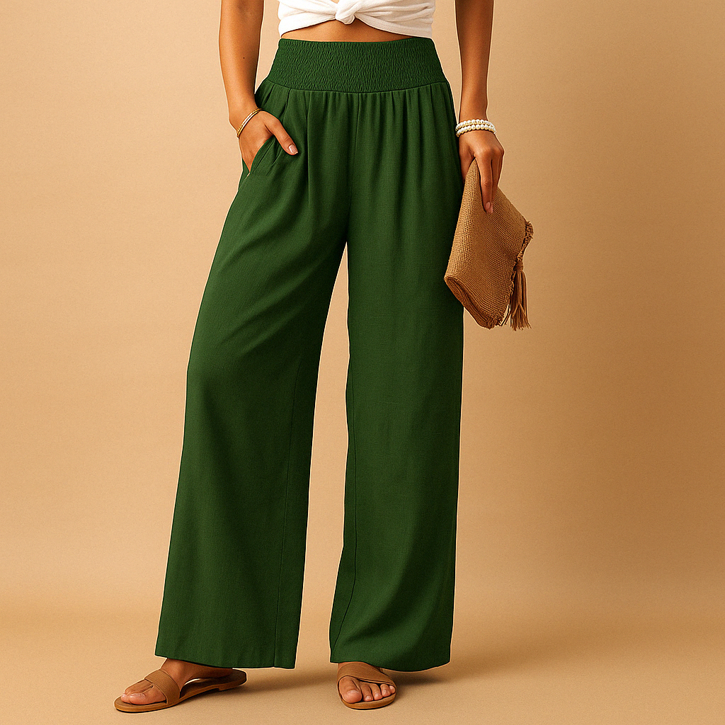 Dolcienne – High Waist Linen Pants Women