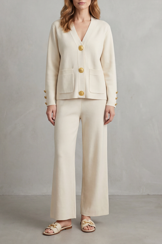 Gold button detail – Buttoned lounge set