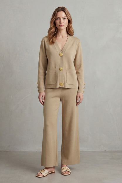 Gold button detail – Buttoned lounge set