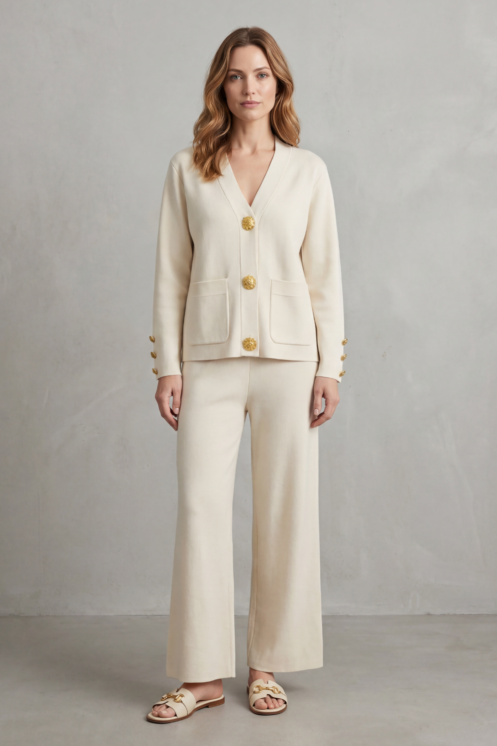 Gold button detail – Buttoned lounge set