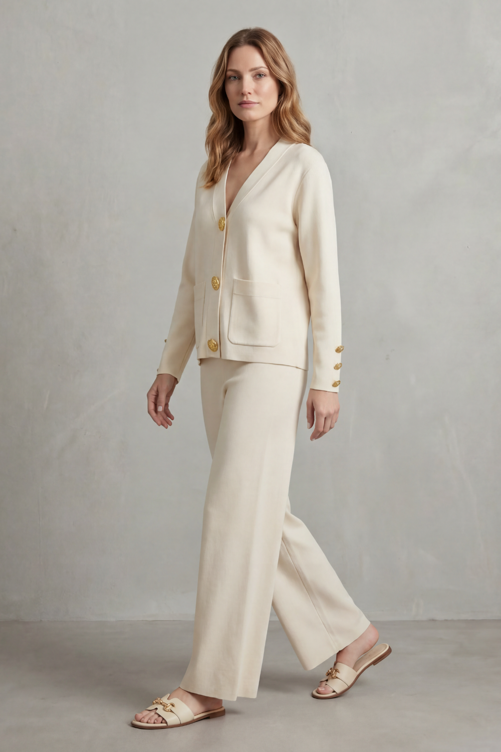 Gold button detail – Buttoned lounge set