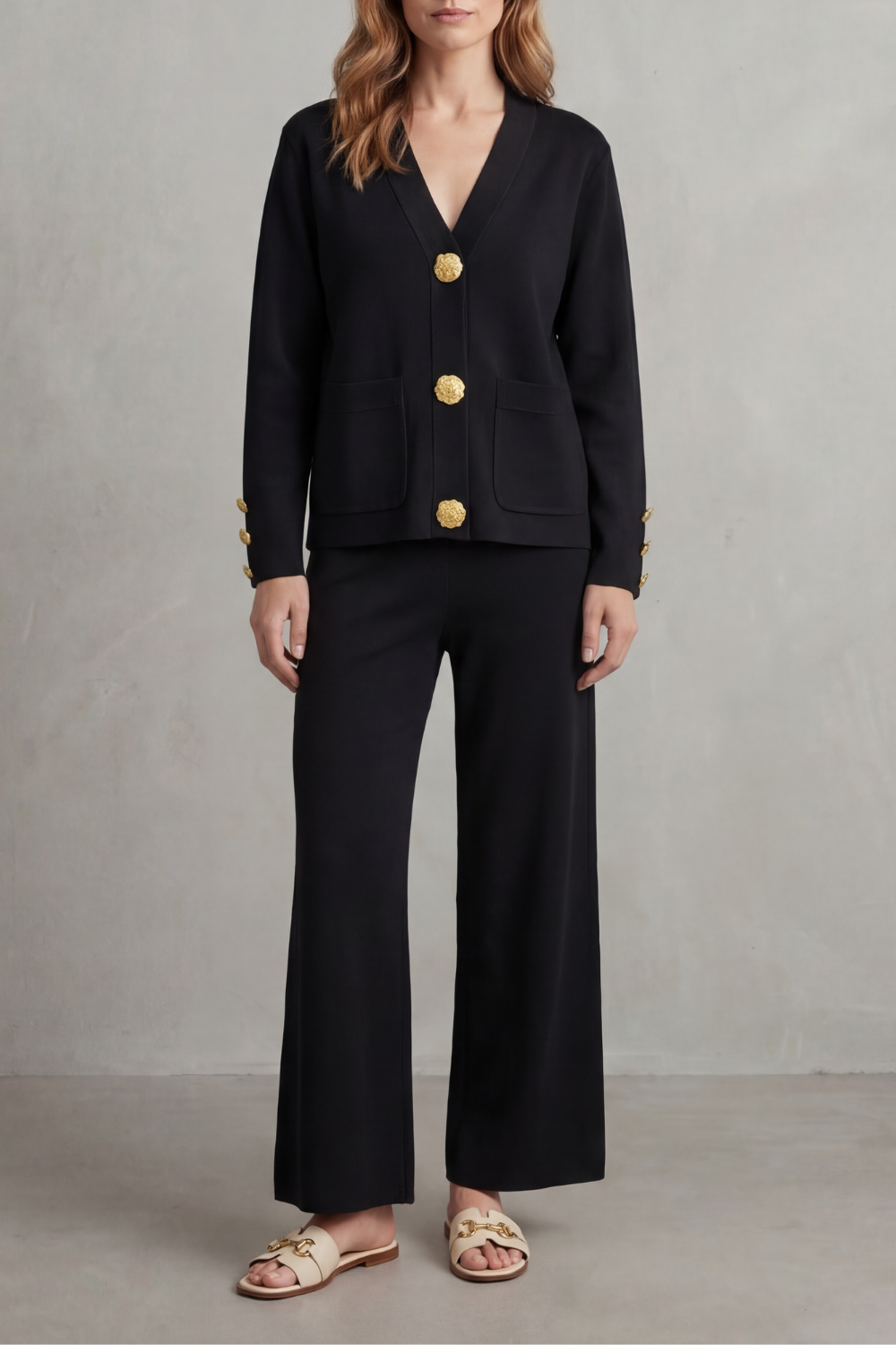 Gold button detail – Buttoned lounge set