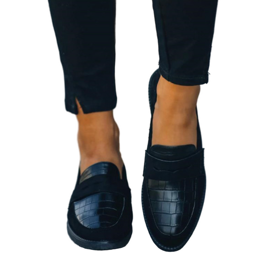 Loafers Dames | Chique Krokodilprint & Tijdloos Zwart Design