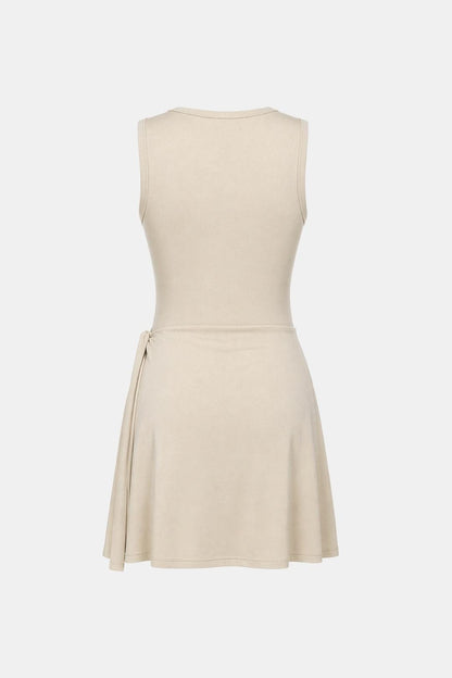 Loredana - High Neck Built-in Shorts Racerback Sporty Mini Dress