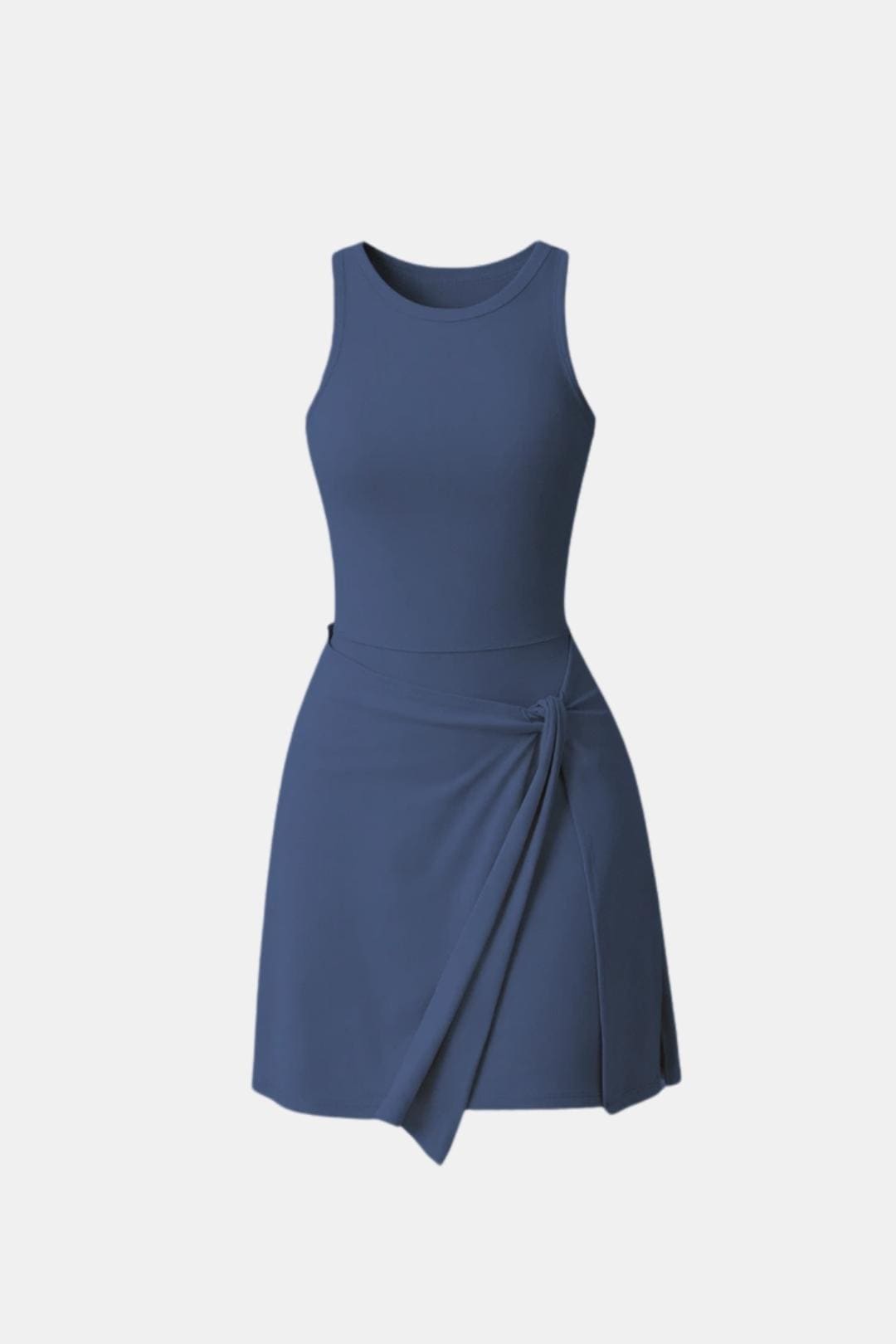 Loredana - High Neck Built-in Shorts Racerback Sporty Mini Dress