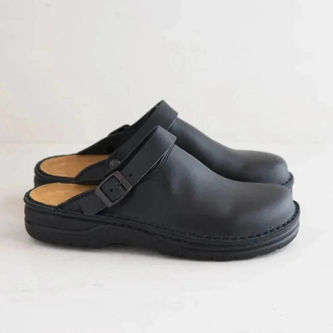 Louan | Suede Buckle Strap Clogs