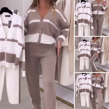 Lounge set dames | Gebreide 2-delige set met vest en broek