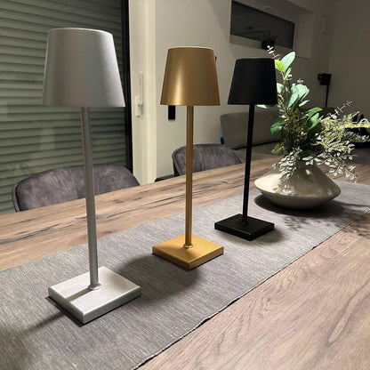 Lampada da Tavolo Ricaricabile Senza Fili - Metallo di Alta Qualità