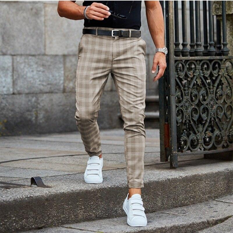 Evan | Plaid Slim Fit Chino Trousers