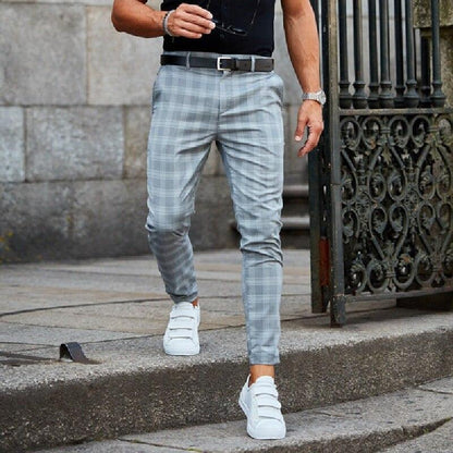 Evan | Plaid Slim Fit Chino Trousers
