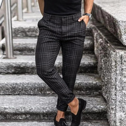 Evan | Plaid Slim Fit Chino Trousers