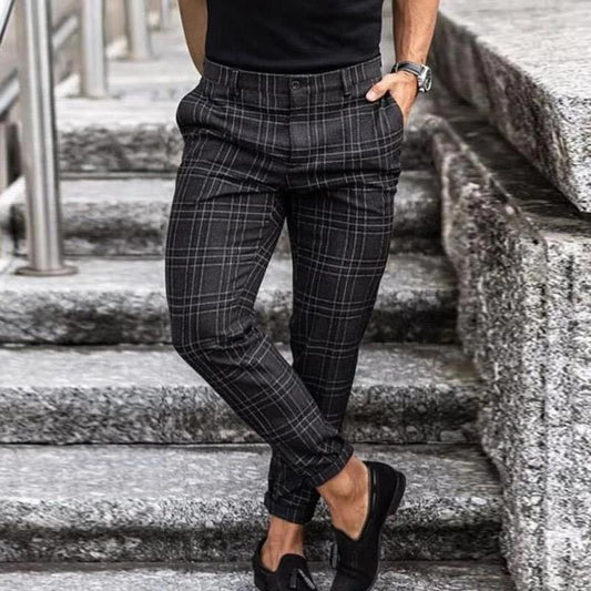 Evan | Plaid Slim Fit Chino Trousers