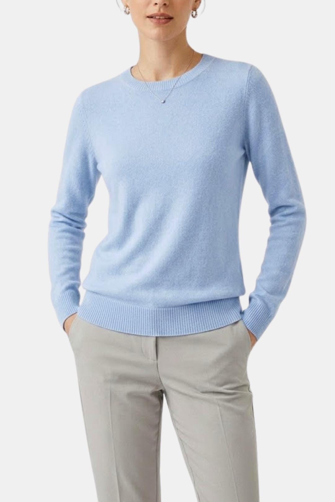 Luciana – Slim O-Neck Knit Cashmere Sweater