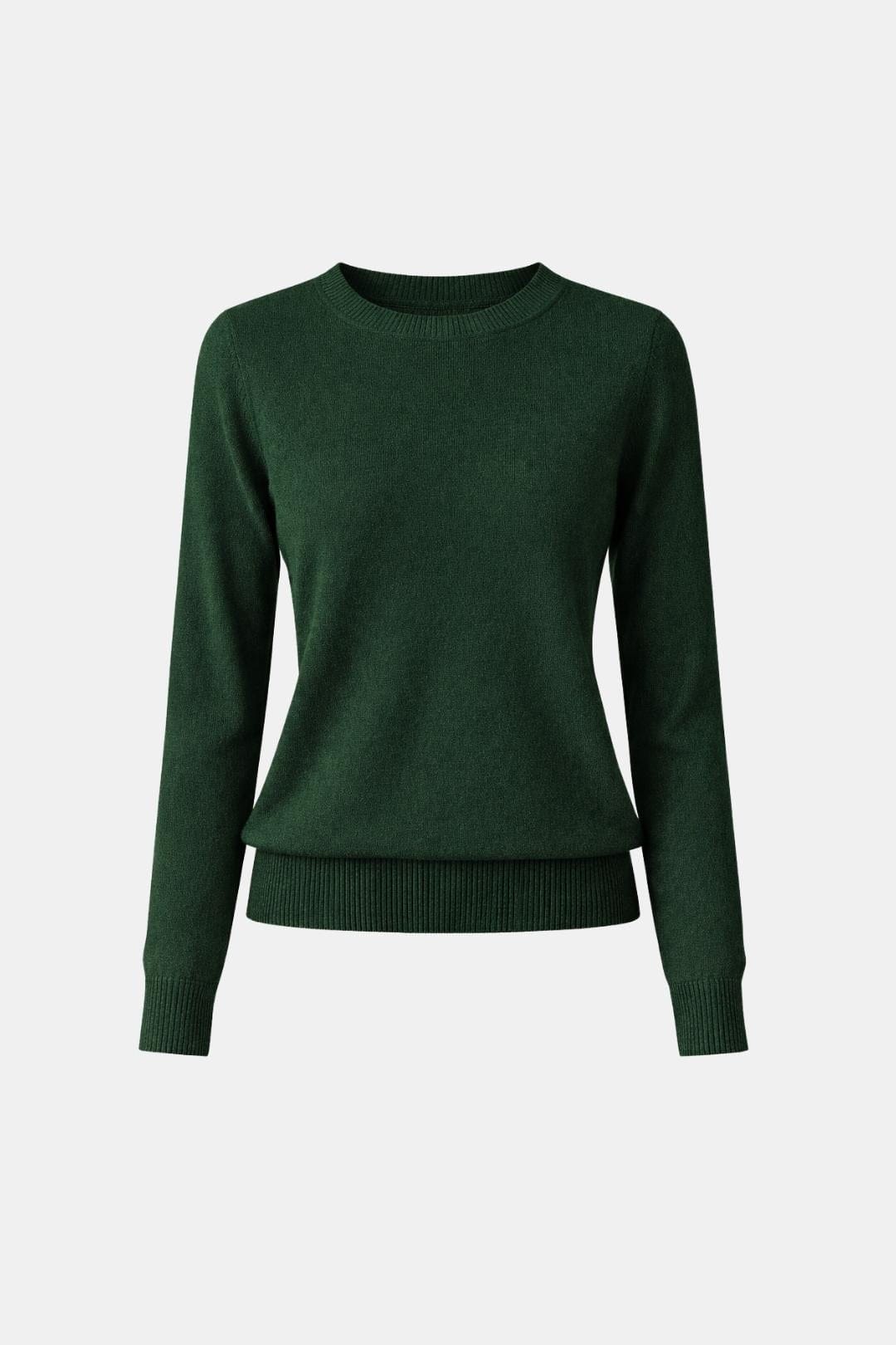 Luciana – Slim O-Neck Knit Cashmere Sweater