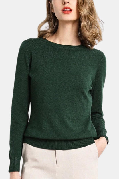 Luciana – Slim O-Neck Knit Cashmere Sweater