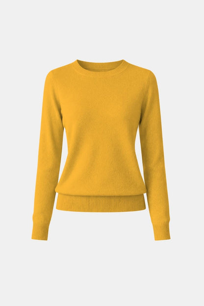 Luciana – Slim O-Neck Knit Cashmere Sweater