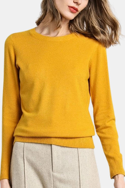 Luciana – Slim O-Neck Knit Cashmere Sweater