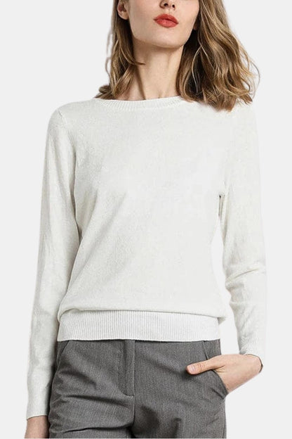 Luciana – Slim O-Neck Knit Cashmere Sweater