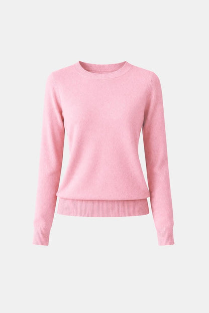 Luciana – Slim O-Neck Knit Cashmere Sweater