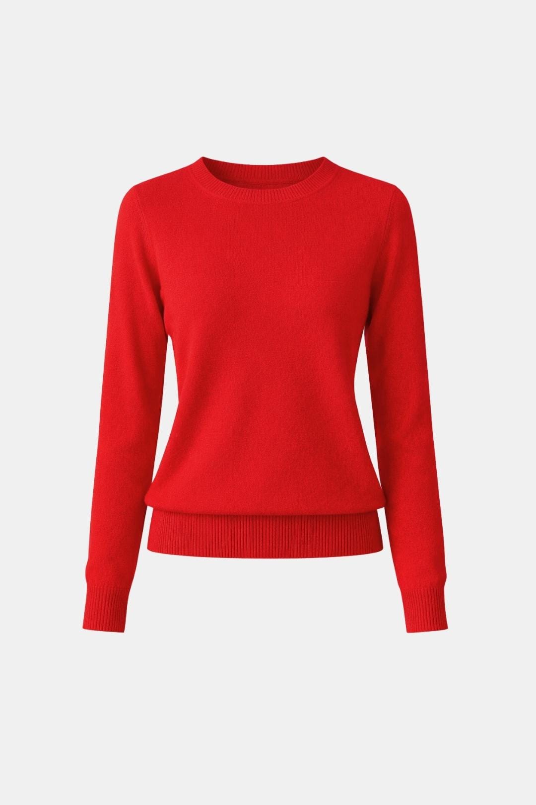 Luciana – Slim O-Neck Knit Cashmere Sweater