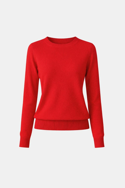 Luciana – Slim O-Neck Knit Cashmere Sweater