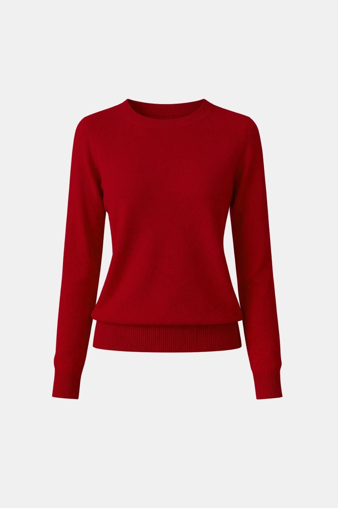 Luciana – Slim O-Neck Knit Cashmere Sweater