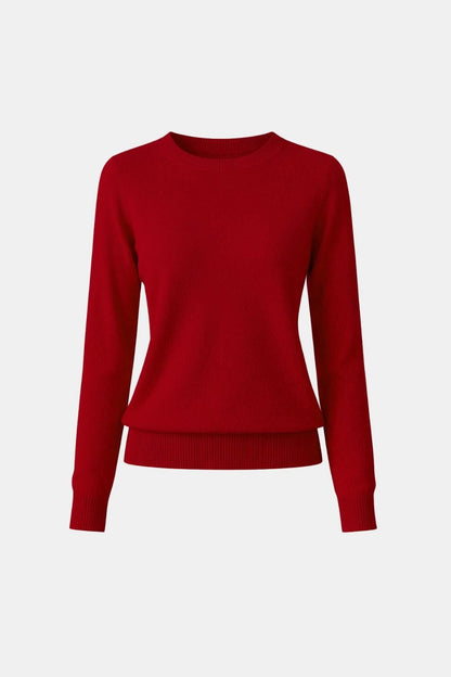 Luciana – Slim O-Neck Knit Cashmere Sweater