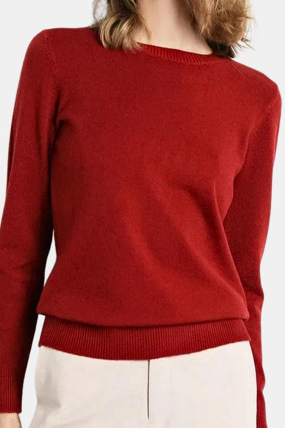 Luciana – Slim O-Neck Knit Cashmere Sweater