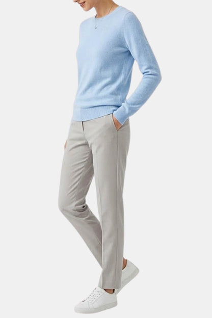 Luciana – Slim O-Neck Knit Cashmere Sweater