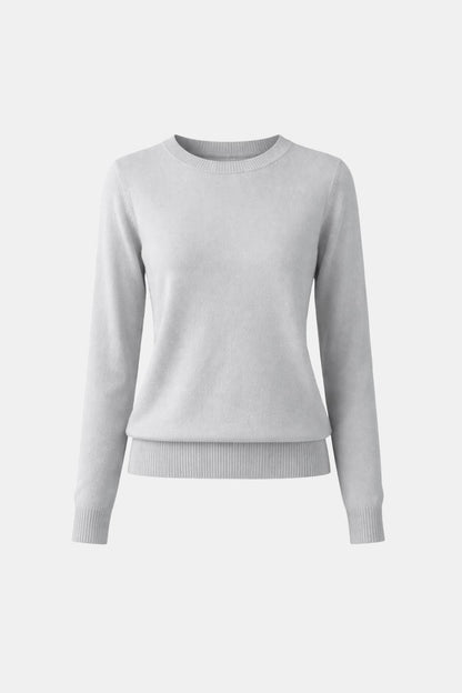 Luciana – Slim O-Neck Knit Cashmere Sweater