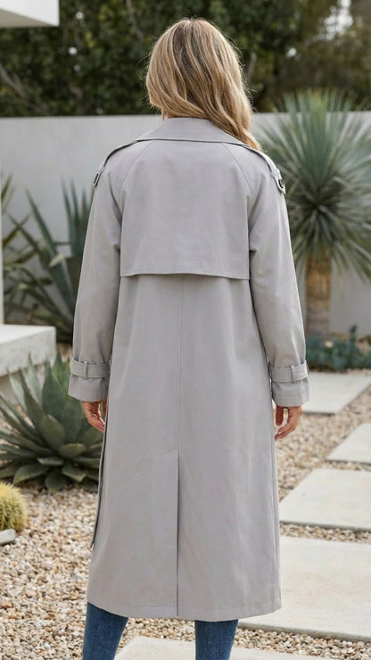 Women’s Double-Breasted Long Trench Coat