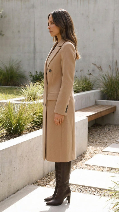 Women’s Double Breasted Tailored Long Coat