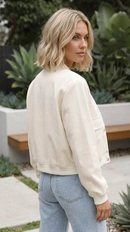 Women’s Lightweight Cropped Bomber Jacket