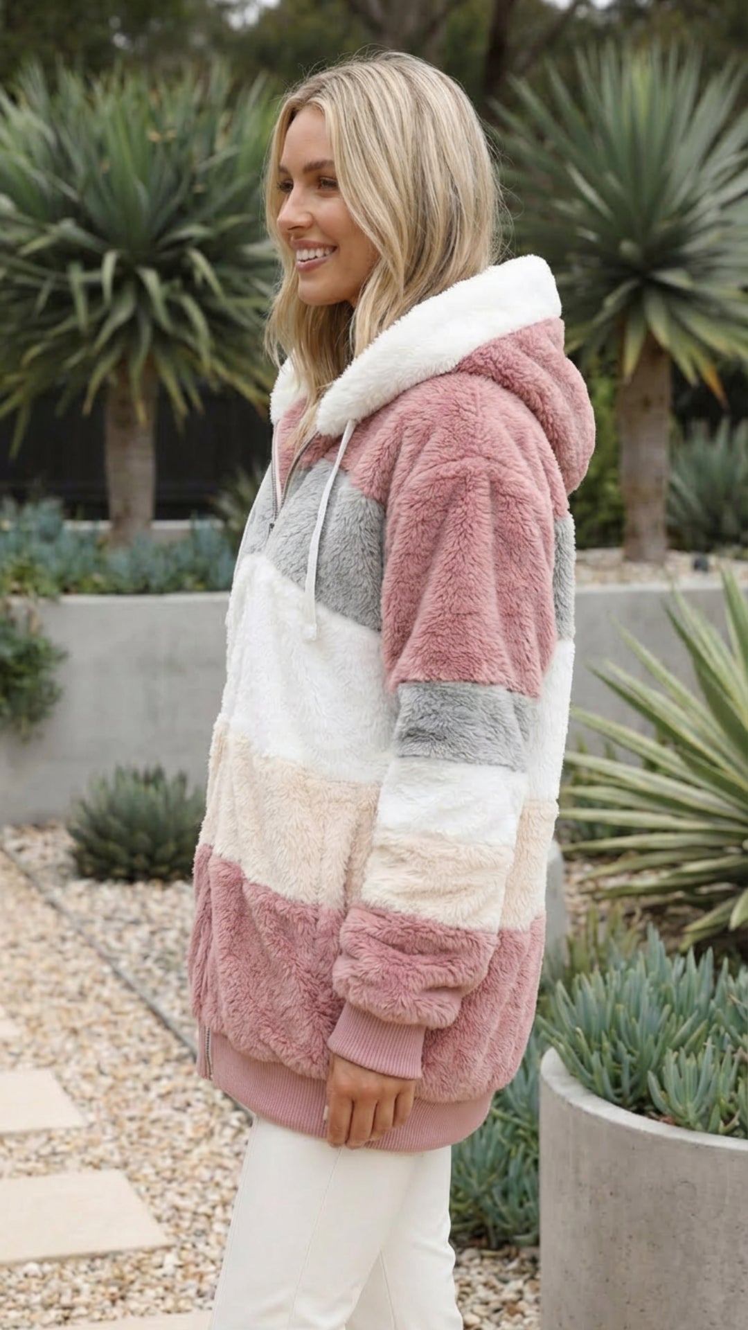 Women’s Oversized Hooded Colour Block Jacket