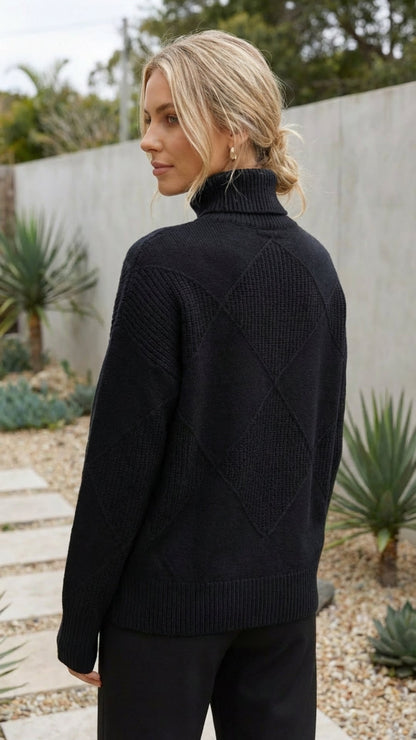 Women’s Turtleneck Cable Knit Sweater