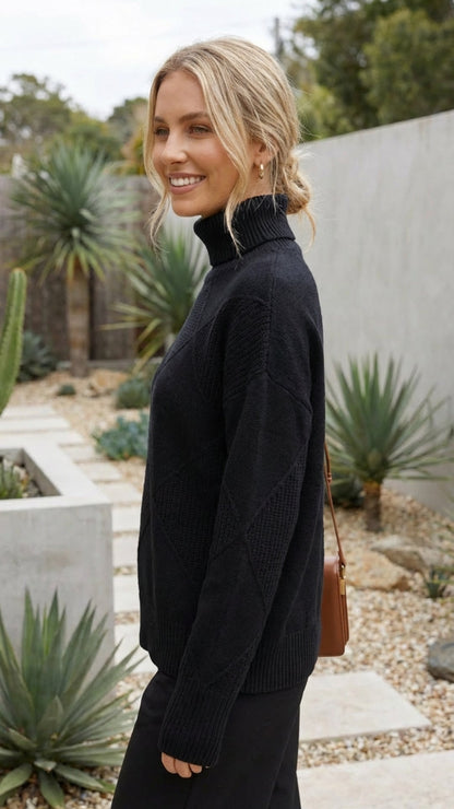 Women’s Turtleneck Cable Knit Sweater