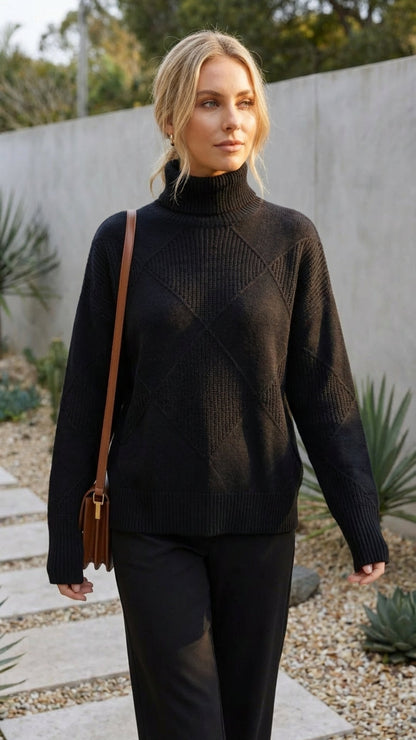 Women’s Turtleneck Cable Knit Sweater