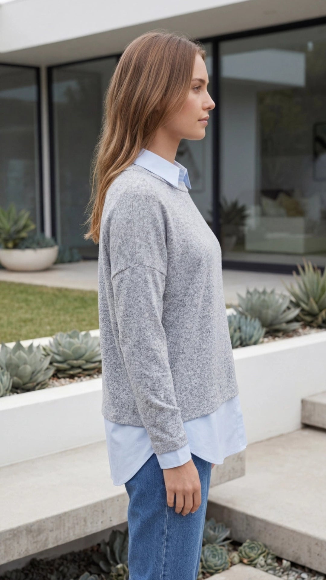 Women’s Crew-Neck Knit Sweater Pullover