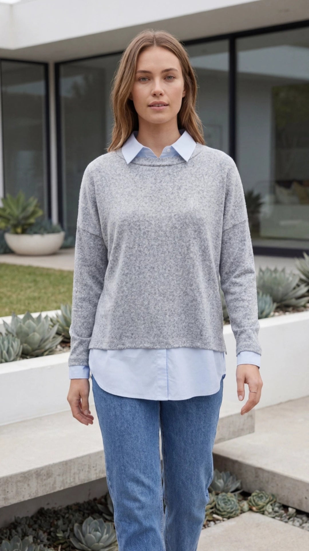 Women’s Crew-Neck Knit Sweater Pullover