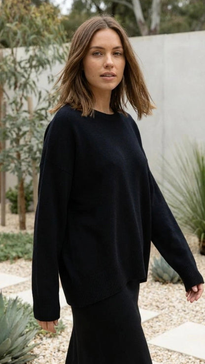 Women's Oversized Crew Neck Knit Sweater