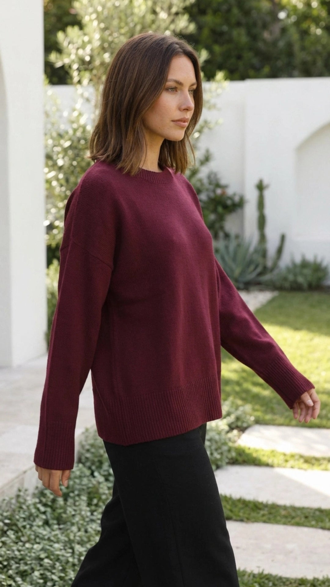 Women's Oversized Crew Neck Knit Sweater