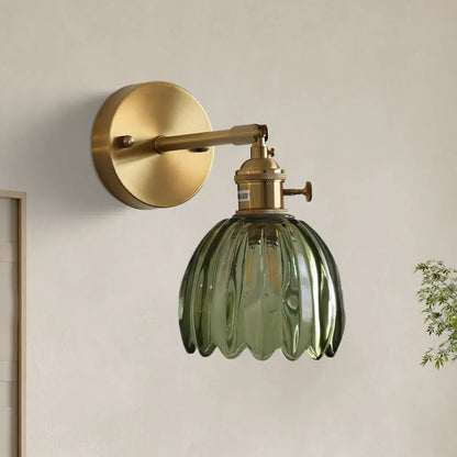 Lumen Collection | Wall Lamp with Tulip Glass Shade & Adjustable Head | Elegant Wall Light for Cozy Ambiance 11