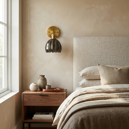 Lumen Collection | Wall Lamp with Tulip Glass Shade & Adjustable Head | Elegant Wall Light for Cozy Ambiance 2
