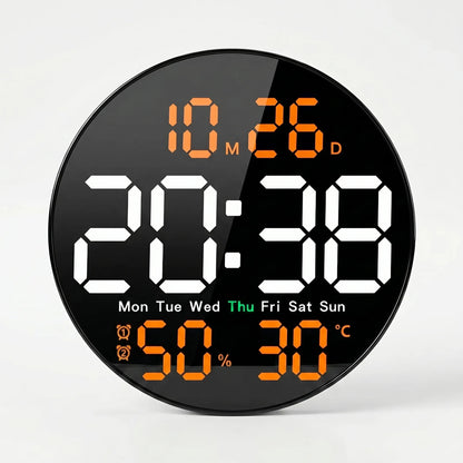 Lumiclock - Round LED Digital Wall Clock With Remote- Time At A Glance