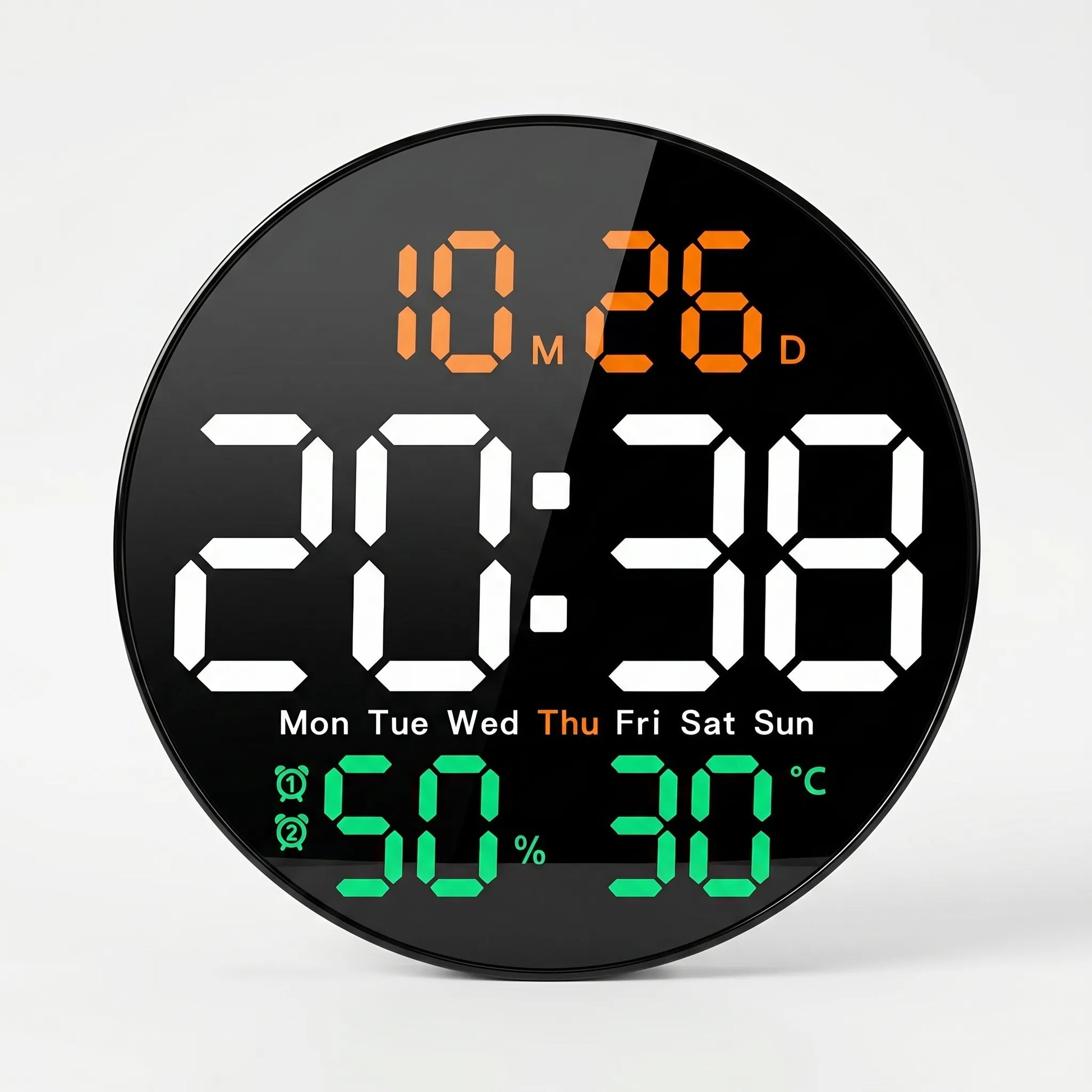 Lumiclock - Round LED Digital Wall Clock With Remote- Time At A Glance