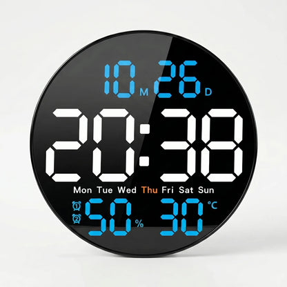 Lumiclock - Round LED Digital Wall Clock With Remote- Time At A Glance