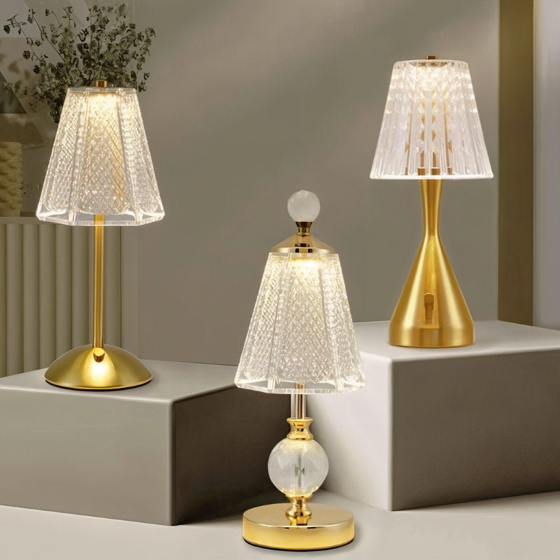 Luminara | Elegant Rechargeable Gold Table Lamp with Dimmable Lighting 1