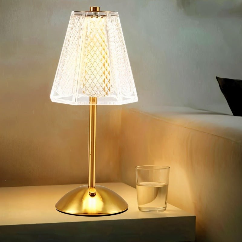 Luminara | Elegant Rechargeable Gold Table Lamp with Dimmable Lighting 2