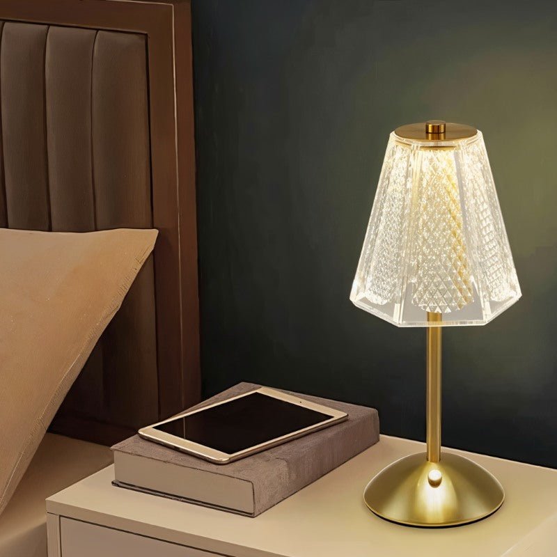 Luminara | Elegant Rechargeable Gold Table Lamp with Dimmable Lighting 3